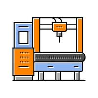 cnc machine manufacturing engineer color icon vector illustration