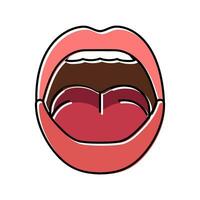 o letter mouth animate color icon vector illustration