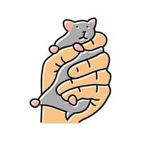 hamster pet hand color icon vector illustration