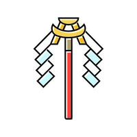 gohei wand shintoism color icon vector illustration