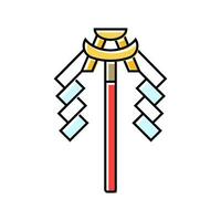 gohei wand shintoism color icon vector illustration