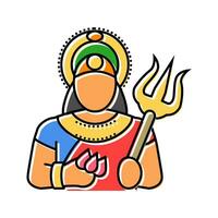Durga tridente trishul color icono vector ilustración