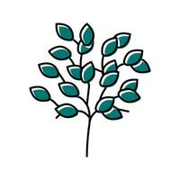 sakaki tree branch shintoism color icon vector illustration