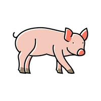 cute piglet pig farm color icon vector illustration