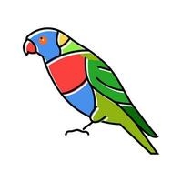 rainbow lorikeet parrot bird color icon vector illustration