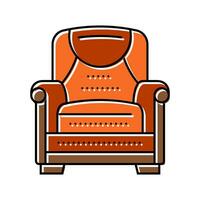 armchair leather color icon vector illustration