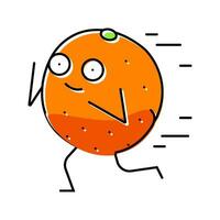 naranja Fruta aptitud personaje color icono vector ilustración