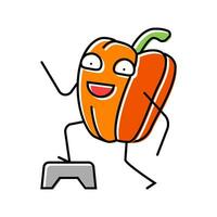 bell pepper fruit fitness character color icon vector illustration