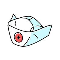nurse hat cap color icon vector illustration