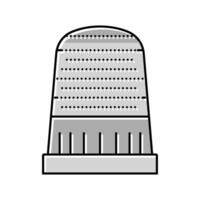 thimble embroidery hobby color icon vector illustration