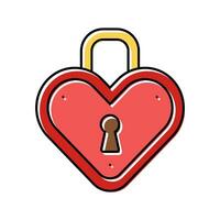 love lock color icon vector illustration