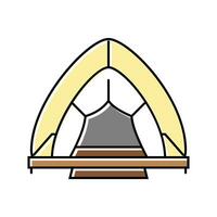 glamping tent comfort color icon vector illustration