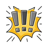 exclamation mark alert color icon vector illustration