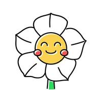 flower smile character color icon vector illustration