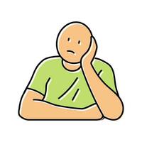 sad mood man color icon vector illustration