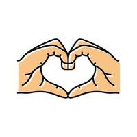 hands show heart color icon vector illustration