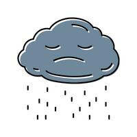 sad stormy clouds mood color icon vector illustration