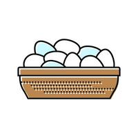 granja huevo pollo comida color icono vector ilustración