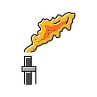 gas flaring petroleum engineer color icon vector illustration