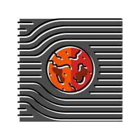 martian solar wind mars planet color icon vector illustration
