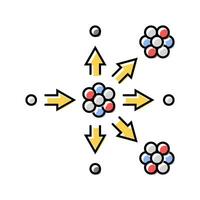 nuclear fission energy color icon vector illustration