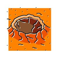 mars crater planet color icon vector illustration