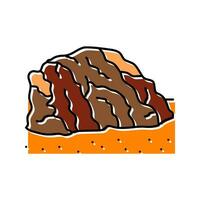 martian rock formation mars planet color icon vector illustration