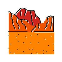 martian mountains mars planet color icon vector illustration