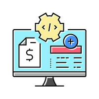 medical coding billing color icon vector illustration