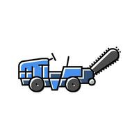 ditch digger civil engineer color icon vector illustration