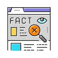 fact check news media color icon vector illustration