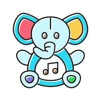 musical stuffed animal toy baby color icon vector illustration
