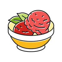 frambuesa sorbete comida bocadillo color icono vector ilustración