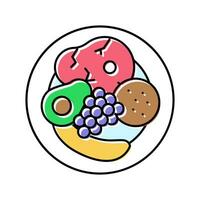 jugar comida conjunto juguete bebé color icono vector ilustración