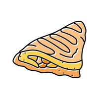 apple turnover sweet food color icon vector illustration