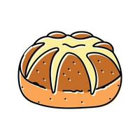 queso feta bollo comida comida color icono vector ilustración