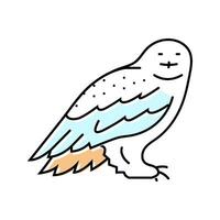 snowy owl winter season color icon vector illustration