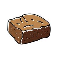 brownie square sweet food color icon vector illustration