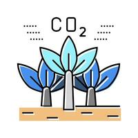 carbon sequestration future technology color icon vector illustration