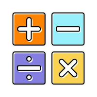 matemáticas Ciencias educación color icono vector ilustración