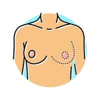 breast reconstruction surgery color icon vector illustration