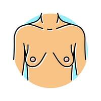 tuberous breast correction surgery color icon vector illustration