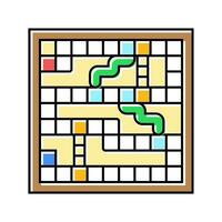 snakes and ladders game board table color icon vector illustration