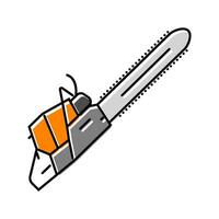 chainsaw weapon military color icon vector illustration