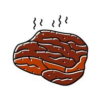 meat smoked color icon vector illustration