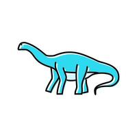 brontosaurus dinosaur animal color icon vector illustration