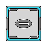 processor chip gaming pc color icon vector illustration