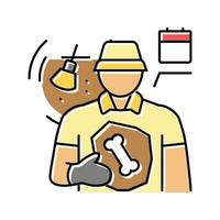 paleontologist worker color icon vector illustration