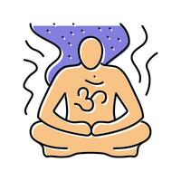 transcendental meditation yoga color icon vector illustration