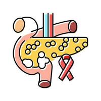 pancreático cáncer color icono vector ilustración